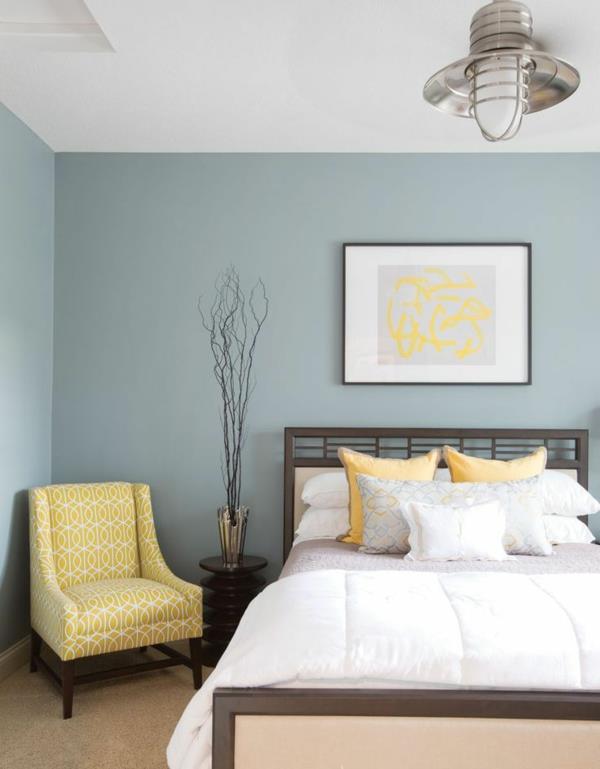 couleur design chambre couleurs pastel jaune fauteuil peinture murale peinture murale bleu poudre