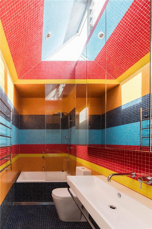 bandes de carreaux de couleur design d'intérieur moderne