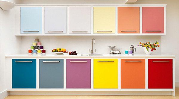 kolorowe nowe fronty kuchenne stare drzwi do szafek kuchennych pomysły na remont kuchni