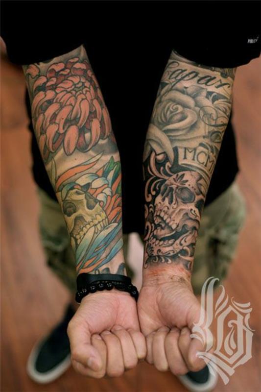 modèles de tatouage d'avant-bras colorés