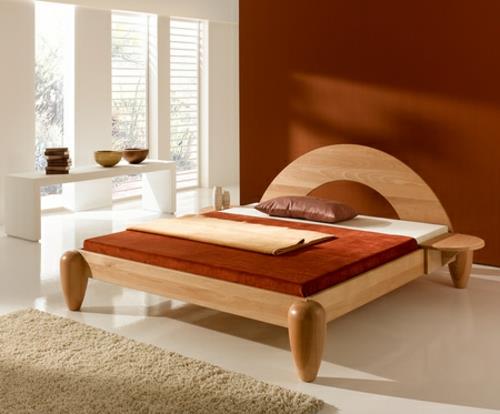 feng shui lit matelas tête de lit bois haute marron