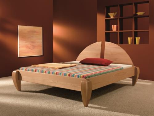 feng shui lit matelas tête de lit bois haute