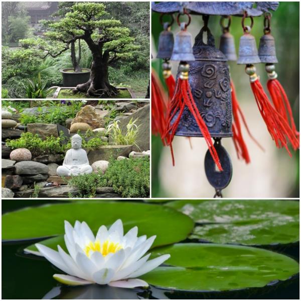 collage de jardin feng shui