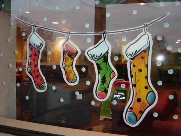 décoration de fenêtre noël idées d'artisanat créatif pour noël autocollants