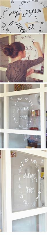 décoration de fenêtre noël artisanat de noël avec des enfants