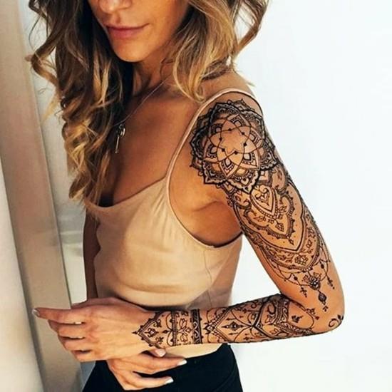 idées de tatouage à manches en dentelle en filigrane pour les femmes