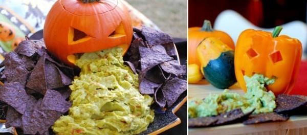 Halloweenowe pomysły na jedzenie paluszków z dynią i guacamole