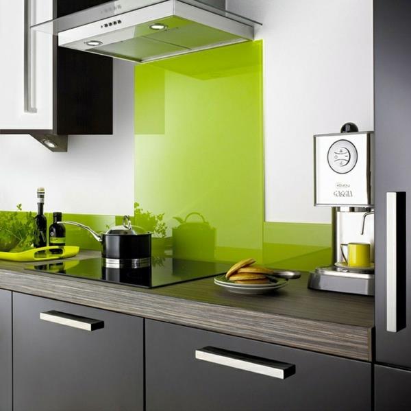 Carrelage miroir cuisine verre cuisine mur arrière protection anti-éclaboussures mur verre cuisine vert