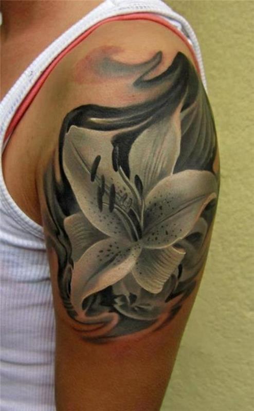 tatouage bras motifs fleurs