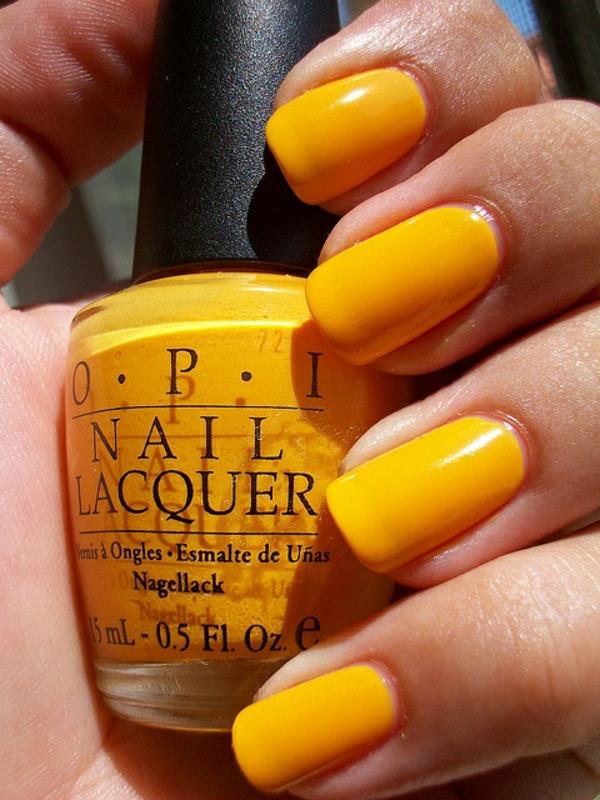 French nagel design gallery nail art jaune uni