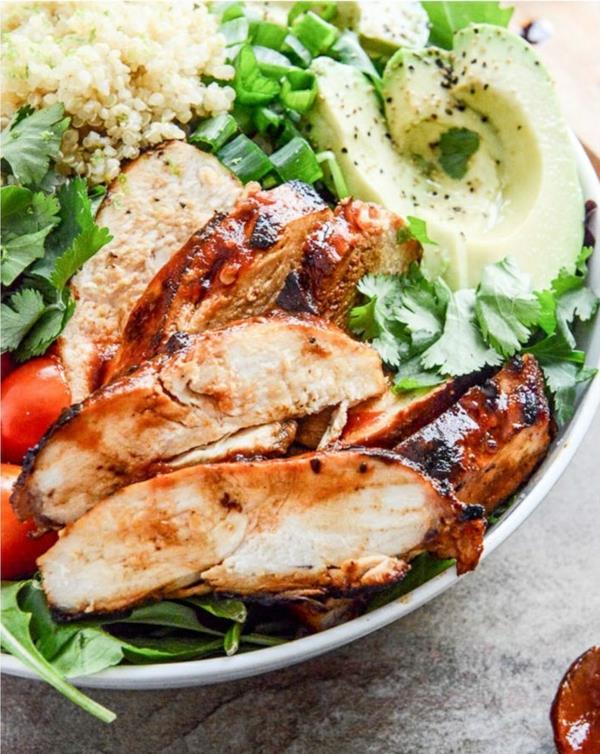 recettes printanières salade printanière au poulet et à l'avocat