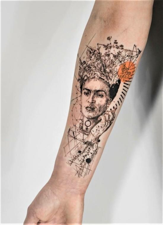 idées de tatouage de manche de frida kahlo