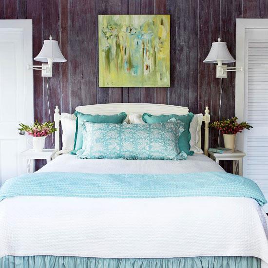 frais et chic avec des planches de bois brut d'art abstrait bleu