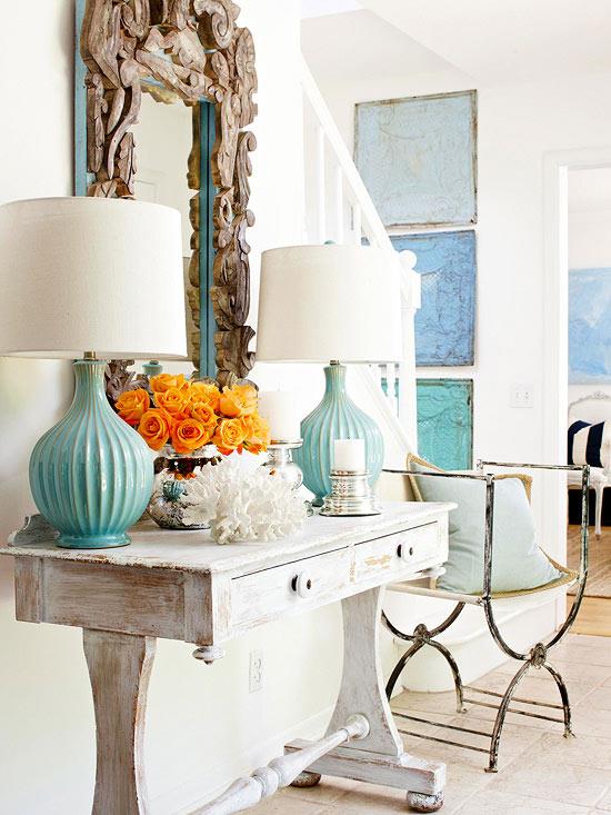 frais et chic avec du bleu dans un look antique