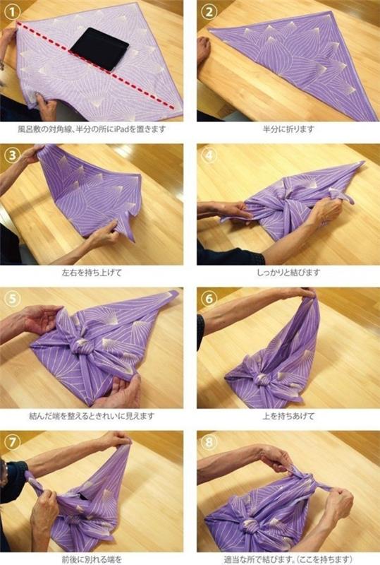 Instructions de pliage du tissu furushiki
