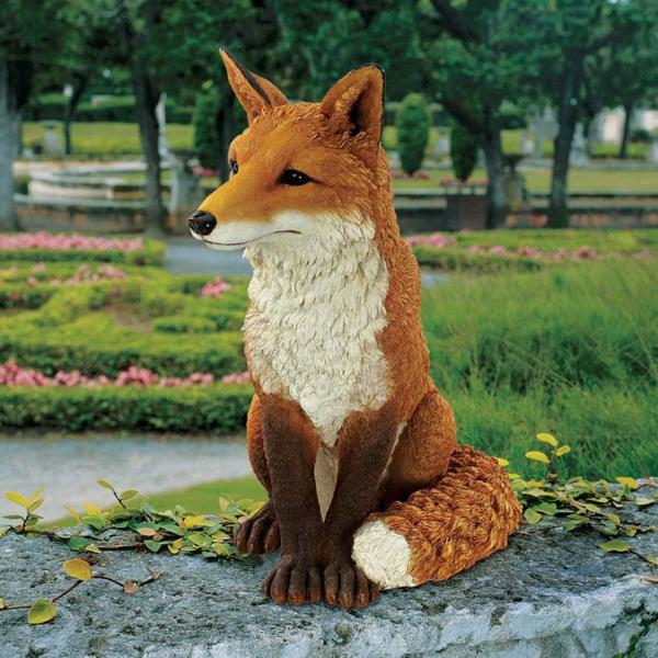 jardin design jardin statue renard gartendeko