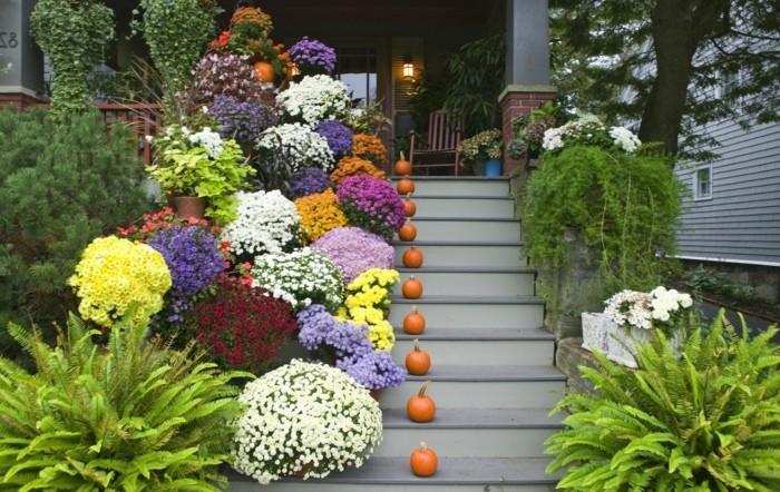 zaprojektuj ogród udekoruj schody ogrodowe doniczkami