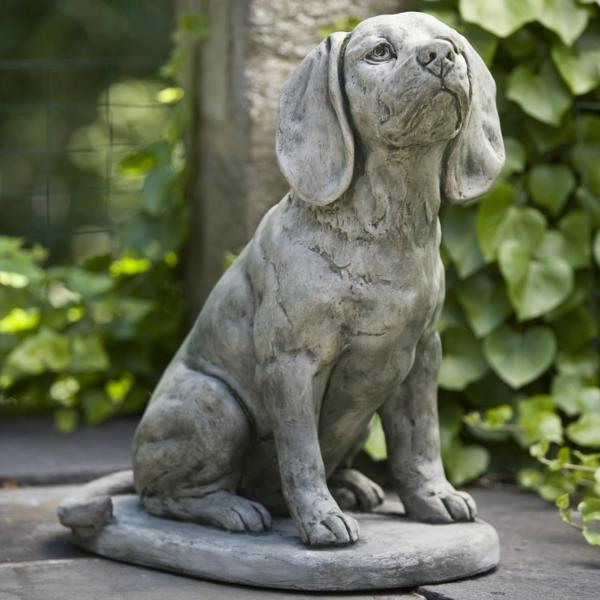jardin design chien statue gartendeko
