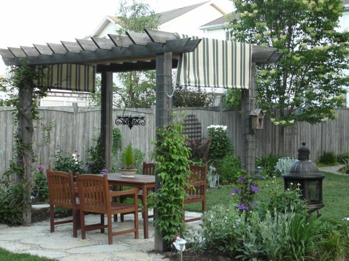 pergola de jardin idées de conception de jardin plantes grimpantes arrière-cour