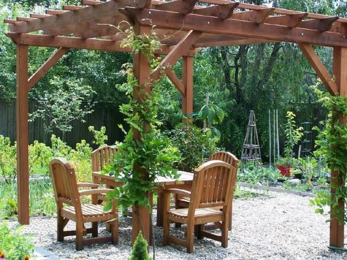pergola de jardin meubles de jardin plantes gravier zones séparées