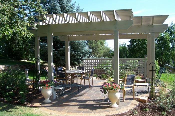 pergola de jardin plantes de jardin carreaux de sol