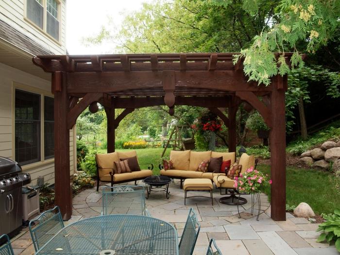 Pergola de jardin design d'arrière-cour dalles de jardin mobilier d'extérieur