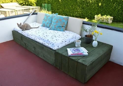 banc de jardin bricolage printemps design bois métal coussin