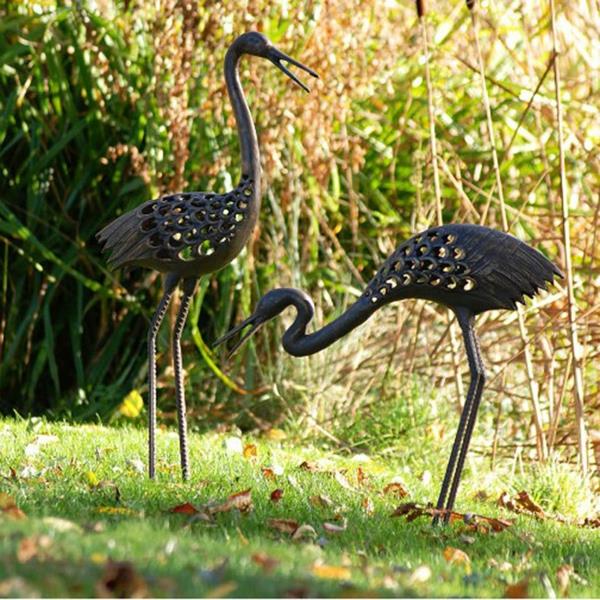 figurines de jardin sculptures de jardin oiseaux couple de hérons