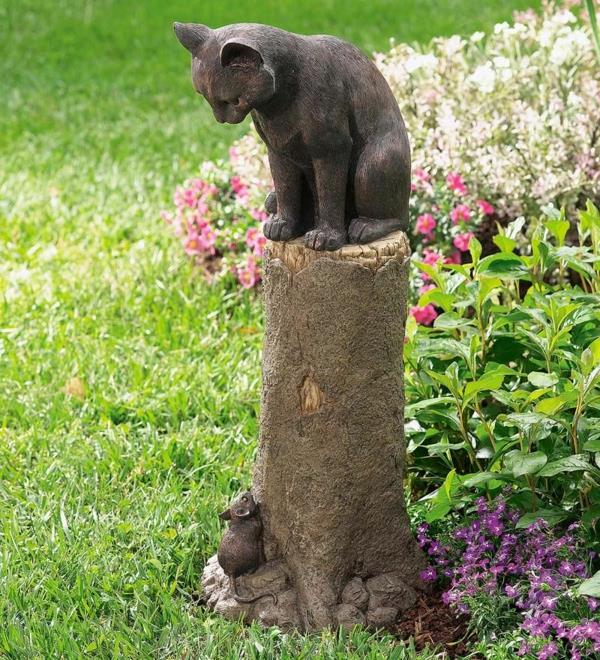 figurines de jardin chat souris conception de jardin