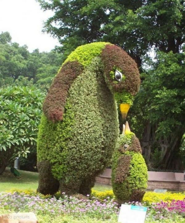 rzeźby ogrodowe pingwiny sztuka ogrodowa
