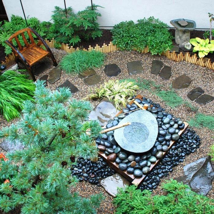 conception de jardin lotissement feng shui fontaine zen de jardin