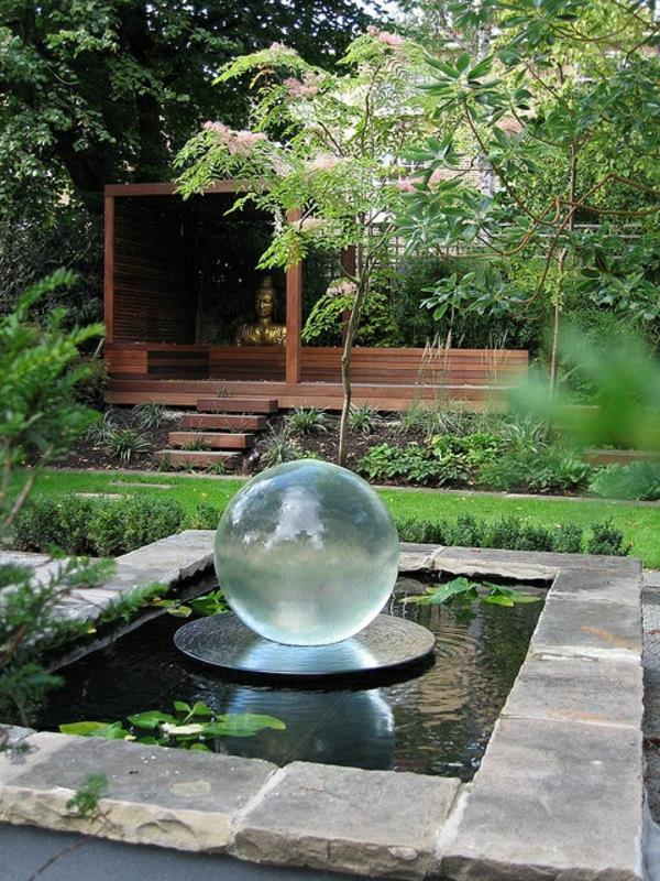idées de conception de jardin photos boule de verre pergola étang