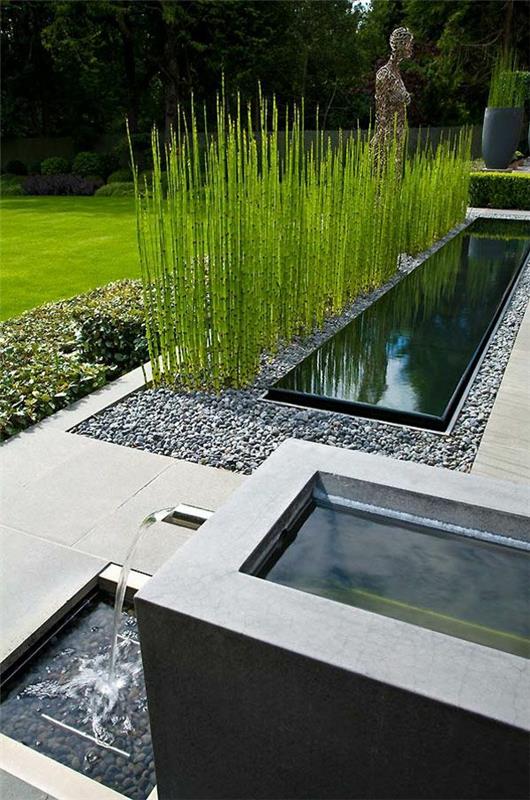 pomysły na projekt ogrodu minimalistyczny design funkcja wody