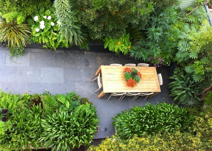 pomysły na ogród poszczególne obszary rośliny ogrodowe stół do jadalni