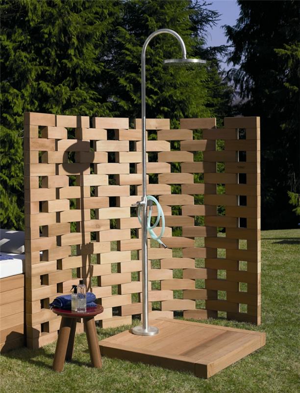 idées de jardin concevoir le jardin extérieur avec une douche