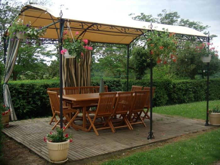 idées de jardin pergola auvent de jardin plantes