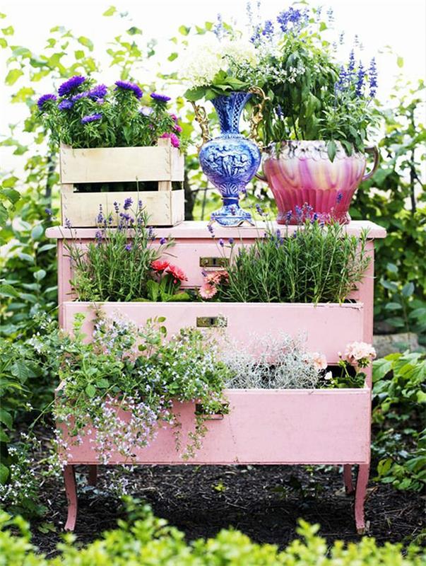 idées de jardin pour faire soi-même une commode d'occasion