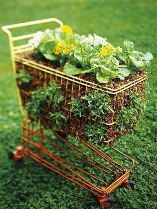 idées de jardin à faire soi-même mini panier potager