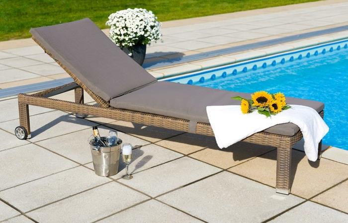 leżak ogród funkcjonalny design pad ogrodowy basen