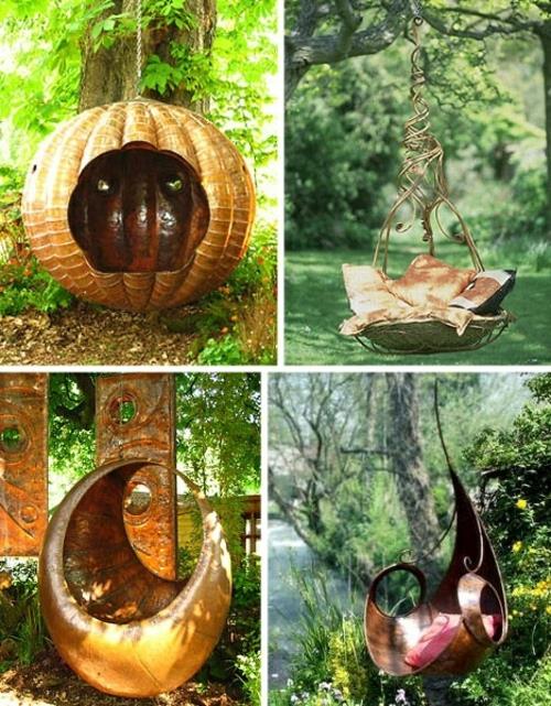 idées de meubles de jardin meubles d'extérieur balançoire artistique