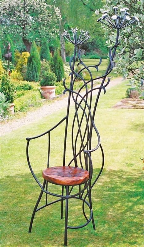 idées de meubles de jardin canapé en arc chaise artistique