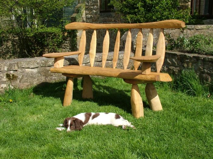 meubles de jardin rustique banc de jardin rustique chien herbe