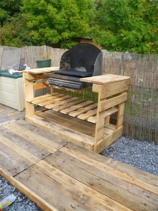 meubles de jardin de palettes barbecue de jardin