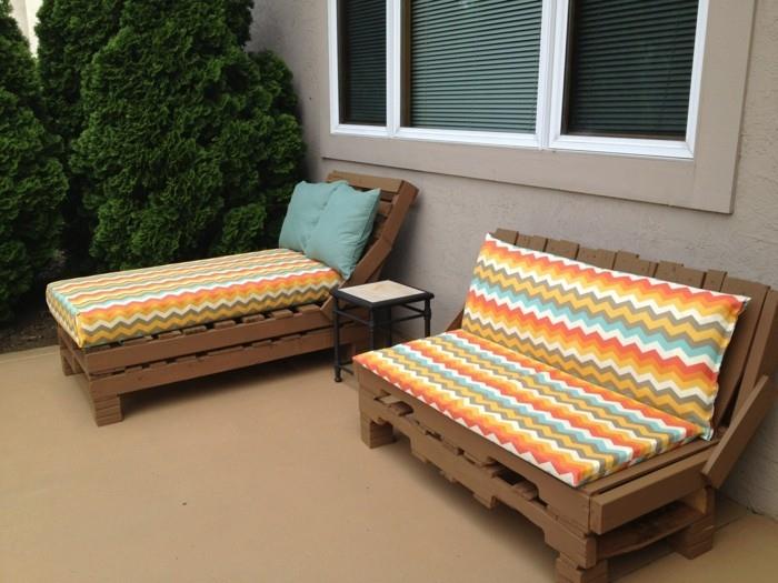 salon de jardin en palette transat