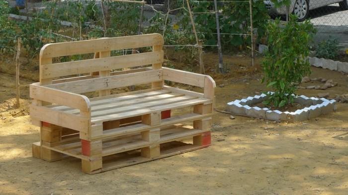 salon de jardin en palettes banc outlook