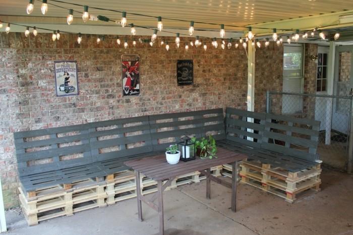 salon de jardin en banc de palettes