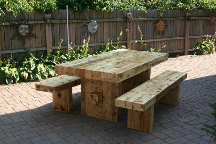 stół ogrodowy drewniane ławki ogrodowe projektowanie ogrodu