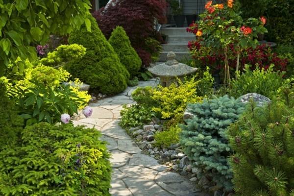 idées d'allée de jardin plantes en pierre naturelle conception de jardin frais