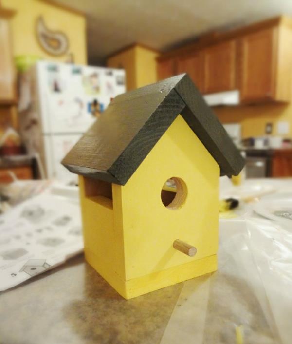 construisez vous-même une maison d'oiseau jaune