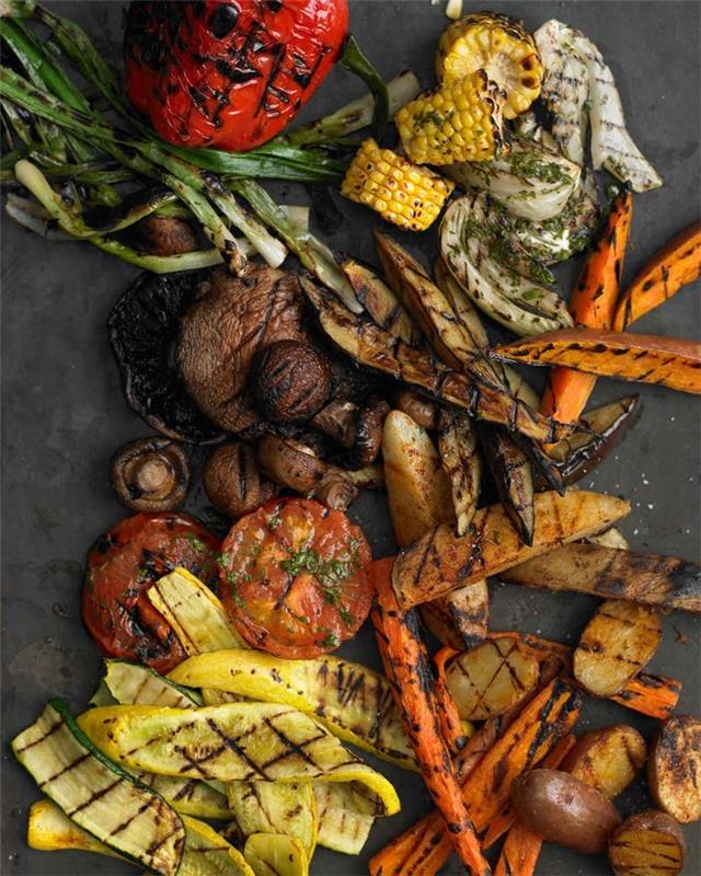 griller des légumes paprika courgettes plaque de gril